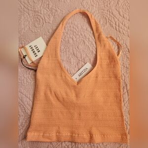 Aritzia Sunday Best Coral Knit Halter NWT Size Large